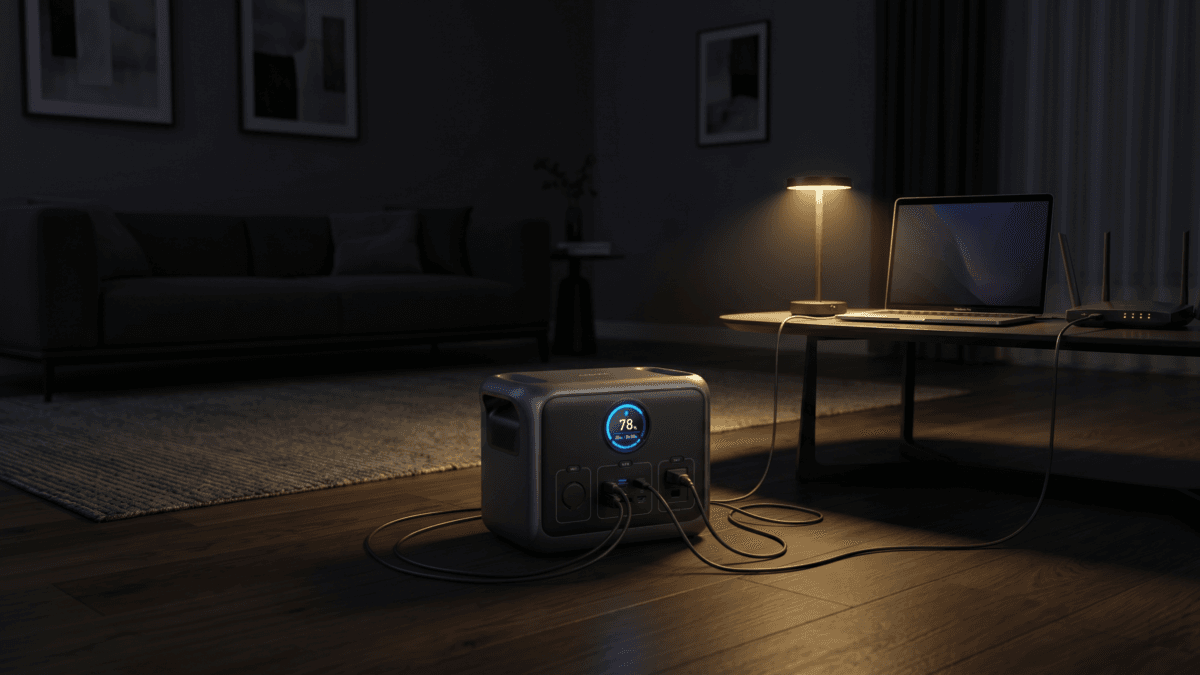 Anker SOLIX C1000 Gen 2 powering essential devices during a home outage