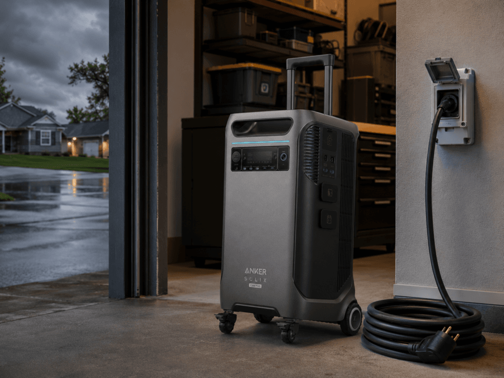 Anker SOLIX F3800 Plus review featured image showing garage storm backup setup