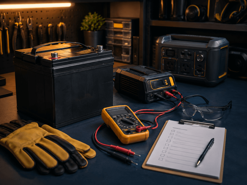 battery reconditioning for backup power safety setup