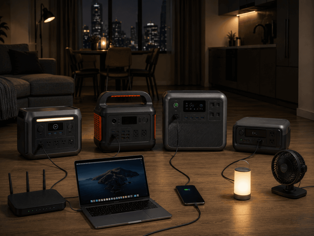 Portable power station for apartment comparison with Anker Jackery BLUETTI and EcoFlow style backups