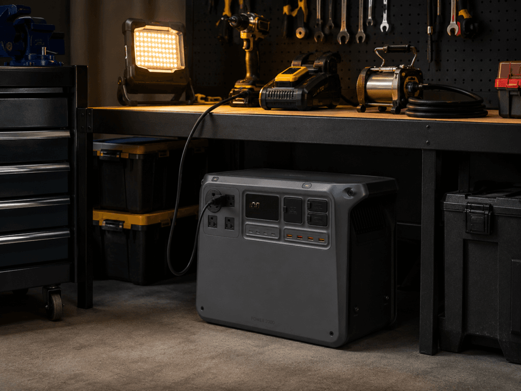 DJI Power 2000 review garage workshop backup power setup