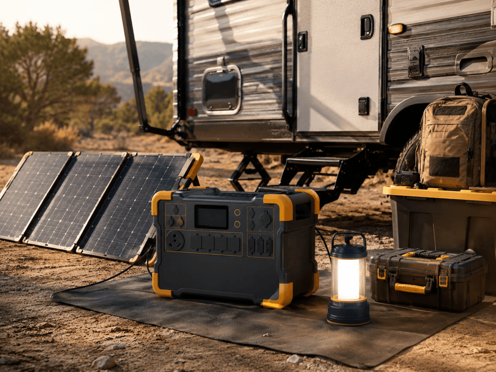 PECRON E2000LFP review portable power station in garage emergency backup setup