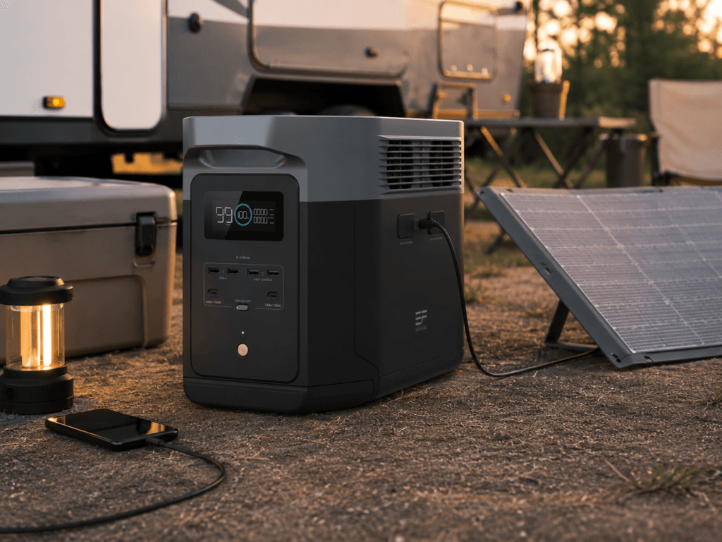 EcoFlow DELTA 2 Max review solar charging setup for RV backup power