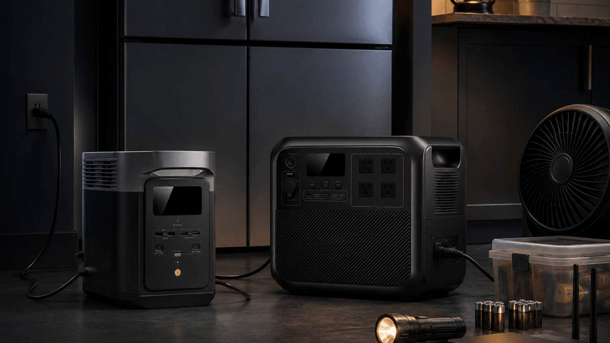EcoFlow DELTA 2 vs BLUETTI AC180 comparison for home backup and refrigerator support