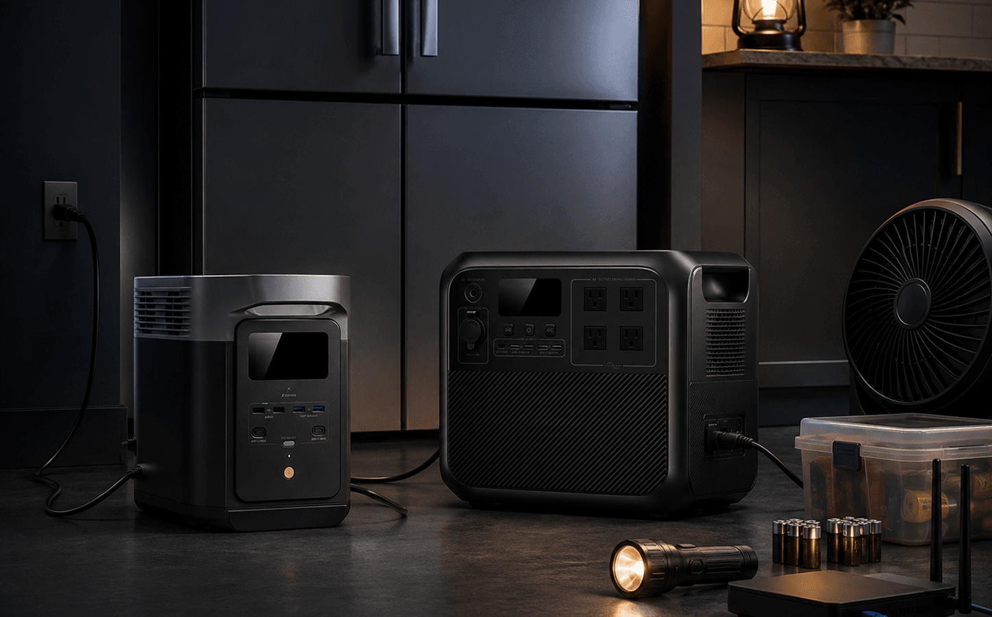 EcoFlow DELTA 2 vs BLUETTI AC180 comparison for home backup and refrigerator support