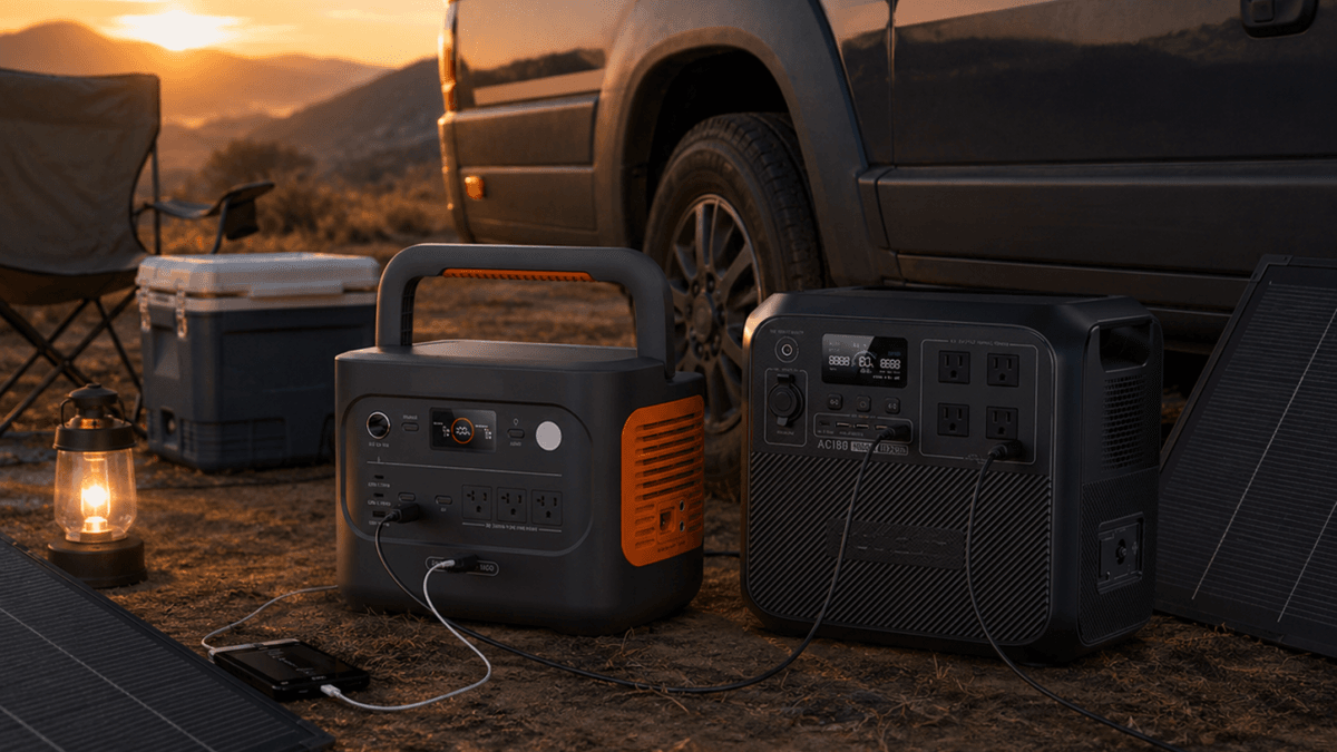 Jackery Explorer 1000 v2 vs BLUETTI AC180 comparison for camping and emergency backup