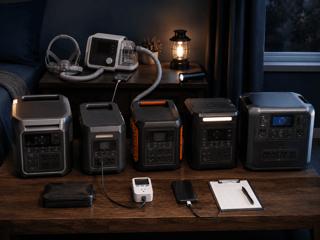 portable power station for CPAP backup comparison with EcoFlow Anker Jackery OUPES and BLUETTI models