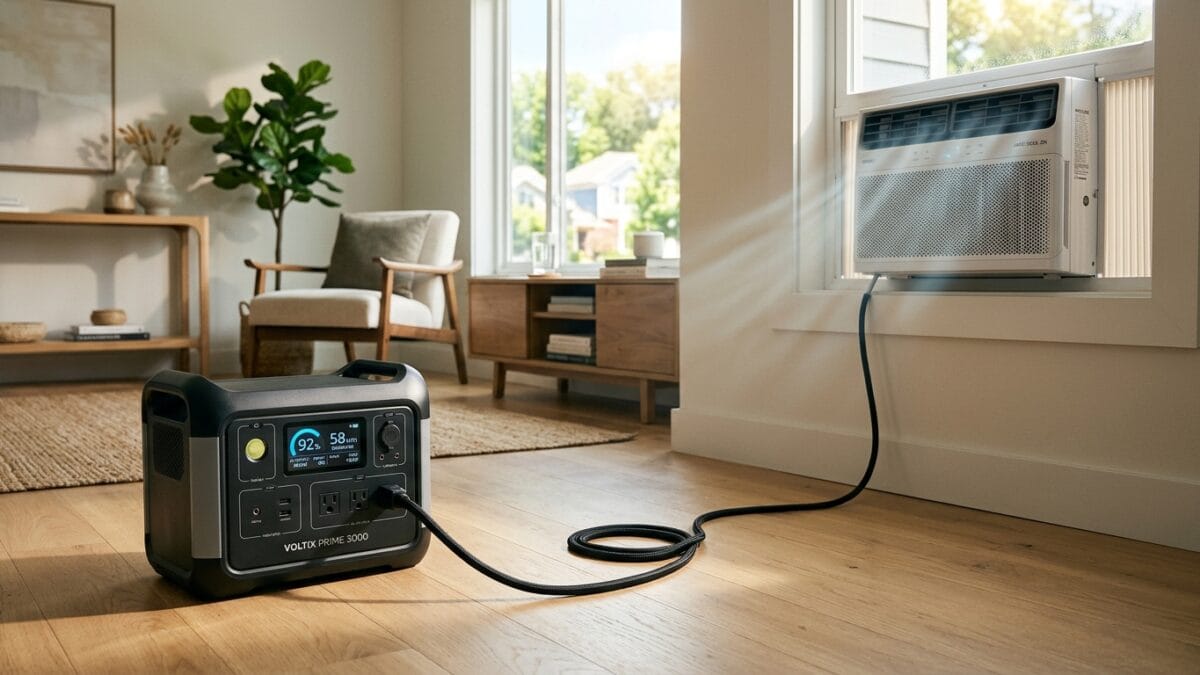 Best portable power station for air conditioner backup powering a window AC during a summer outage.