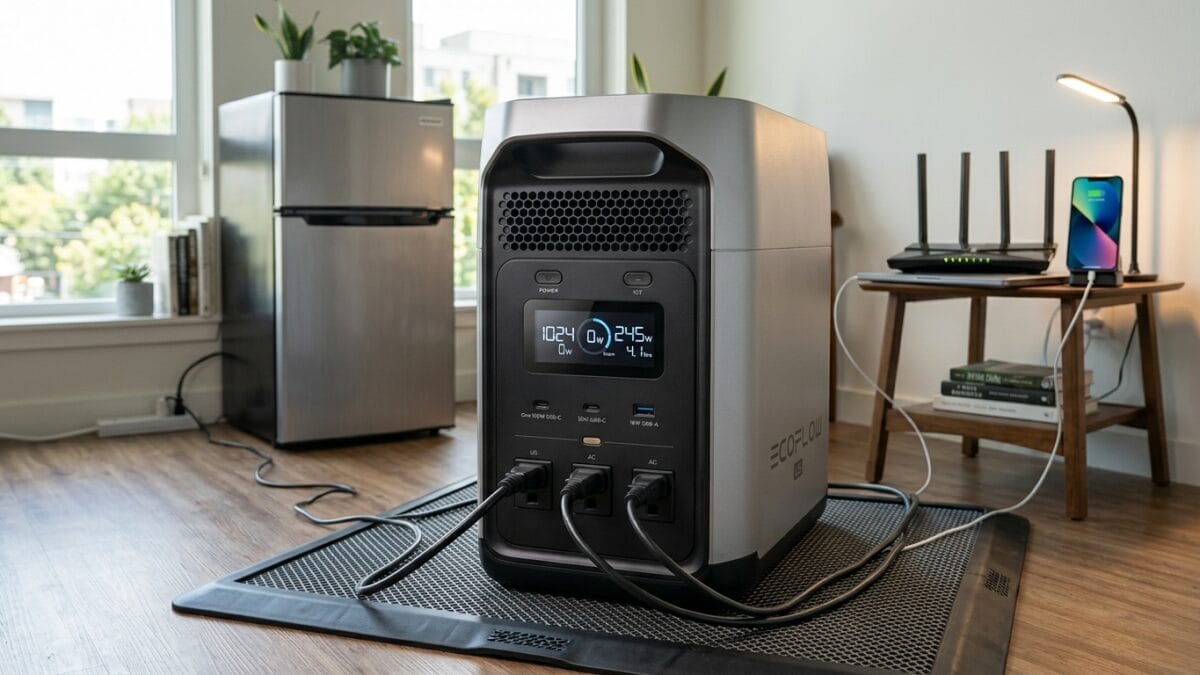 EcoFlow DELTA 3 Classic supporting a home backup setup