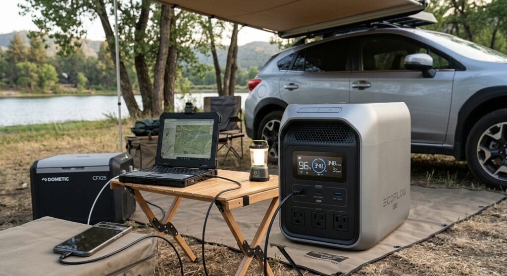 EcoFlow DELTA 3 Classic review campsite workspace