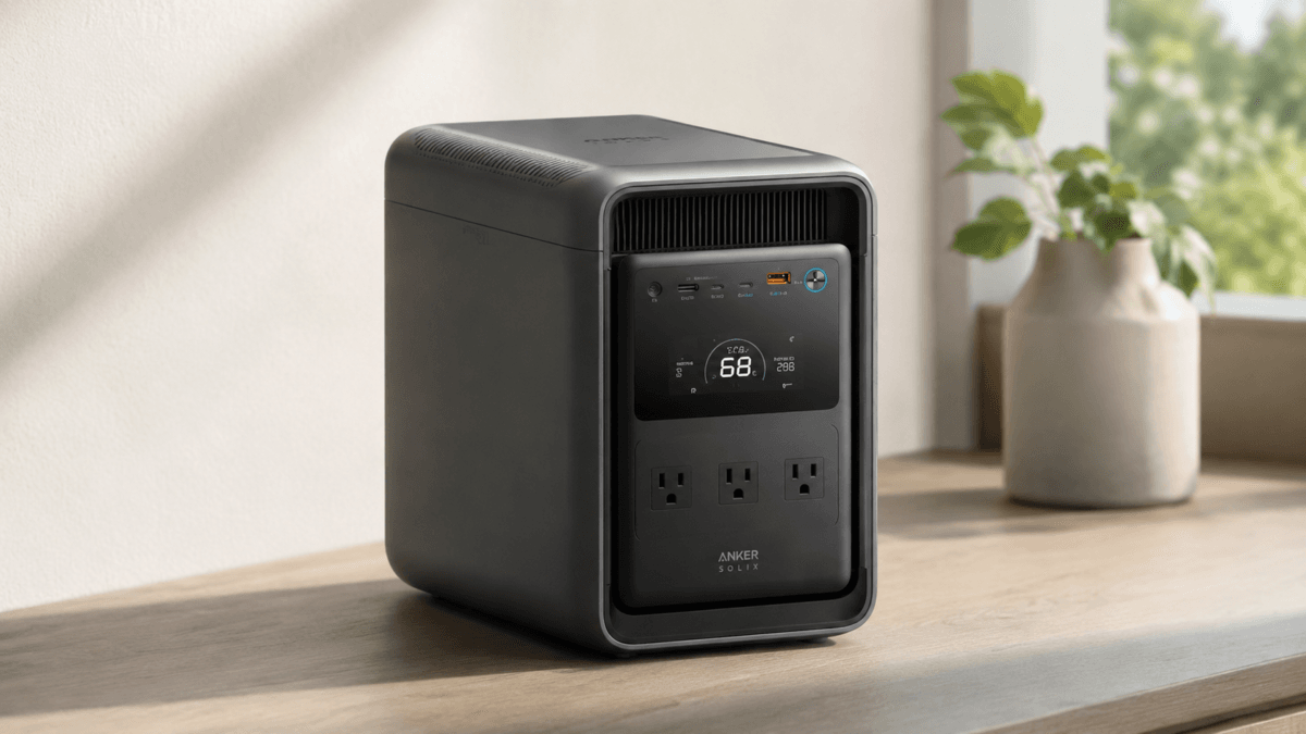 Anker SOLIX S2000 in a clean indoor home backup setting